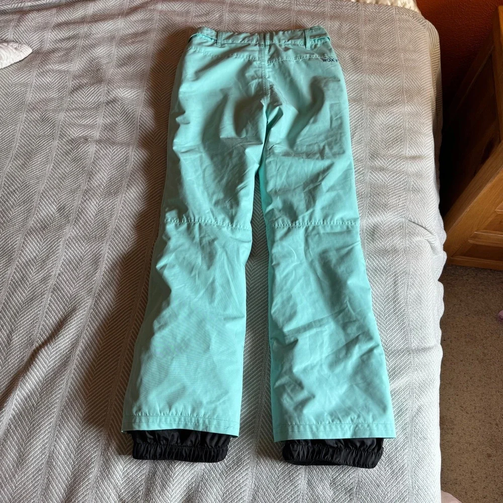 Roxy Backyard Girls Snow Pants Aqua Blue DryFlight 10K Ski Snowboard Size 16 XXL
